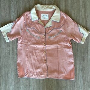 Understated Leather Pink Satin Set